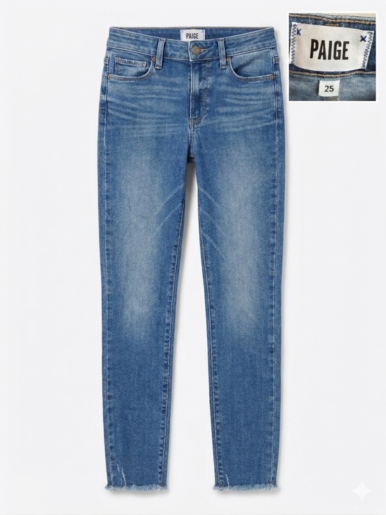 PAIGE Denim - PAIGE Hoxton Slim High Rise Raw Hem Jeans - Size 25